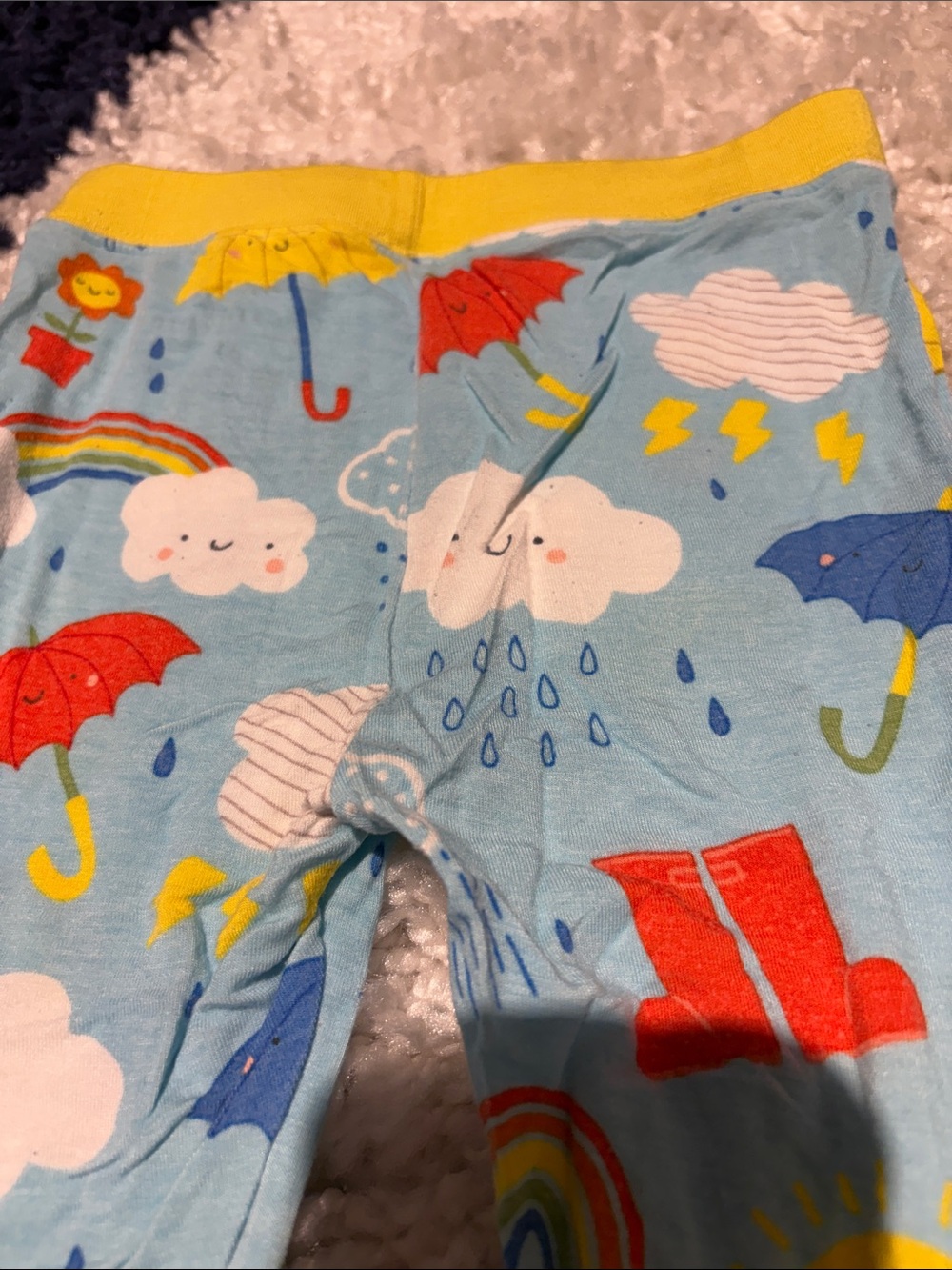 Little Sleepies Blue Rainclouds Pajama Set with Yellow Trim - Picture 5 of 5